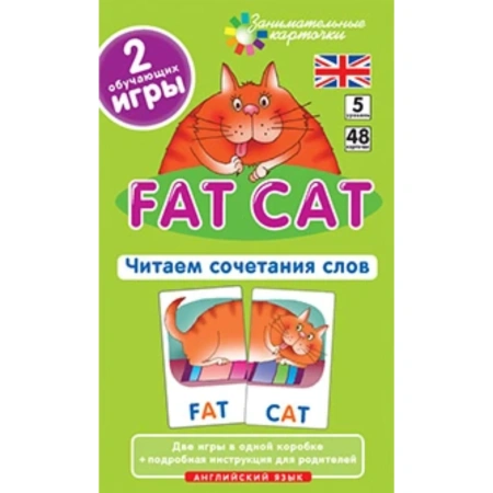 Игровой набор по английскому языку «Толстый кот (Fat Cat)-Level 5». Набор карточек 48 шт.